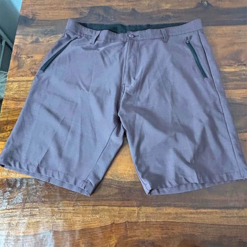 Split Men's Chino Shorts Size 38‎ Purple Casual Performance Fabric